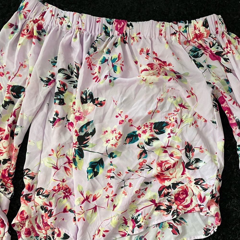 EXPRESS Off-The-Shoulder Floral Blouse